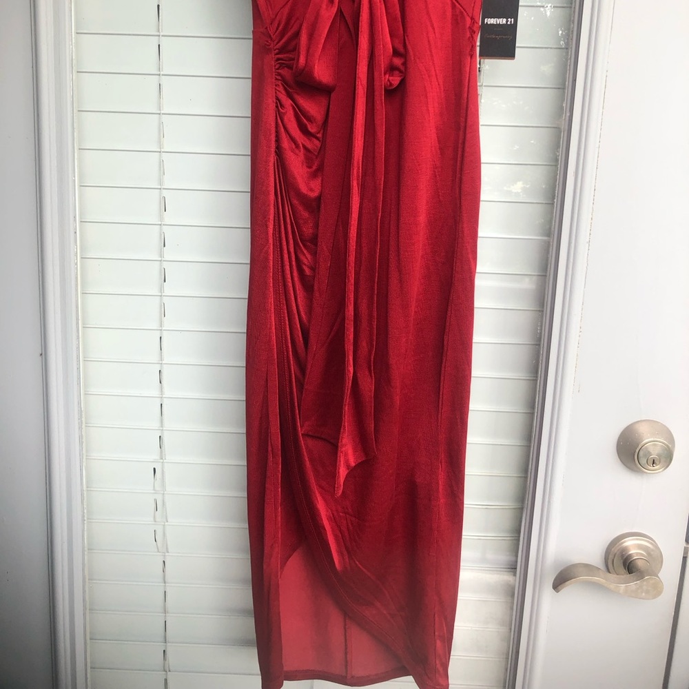 NWT Red form fitting dress with front slit